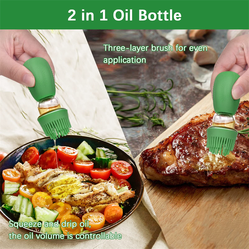 Olive Oil Dispenser Bottle Silicone Dropper Measuring Oil Dispenser Bottle for Kitchen Cooking