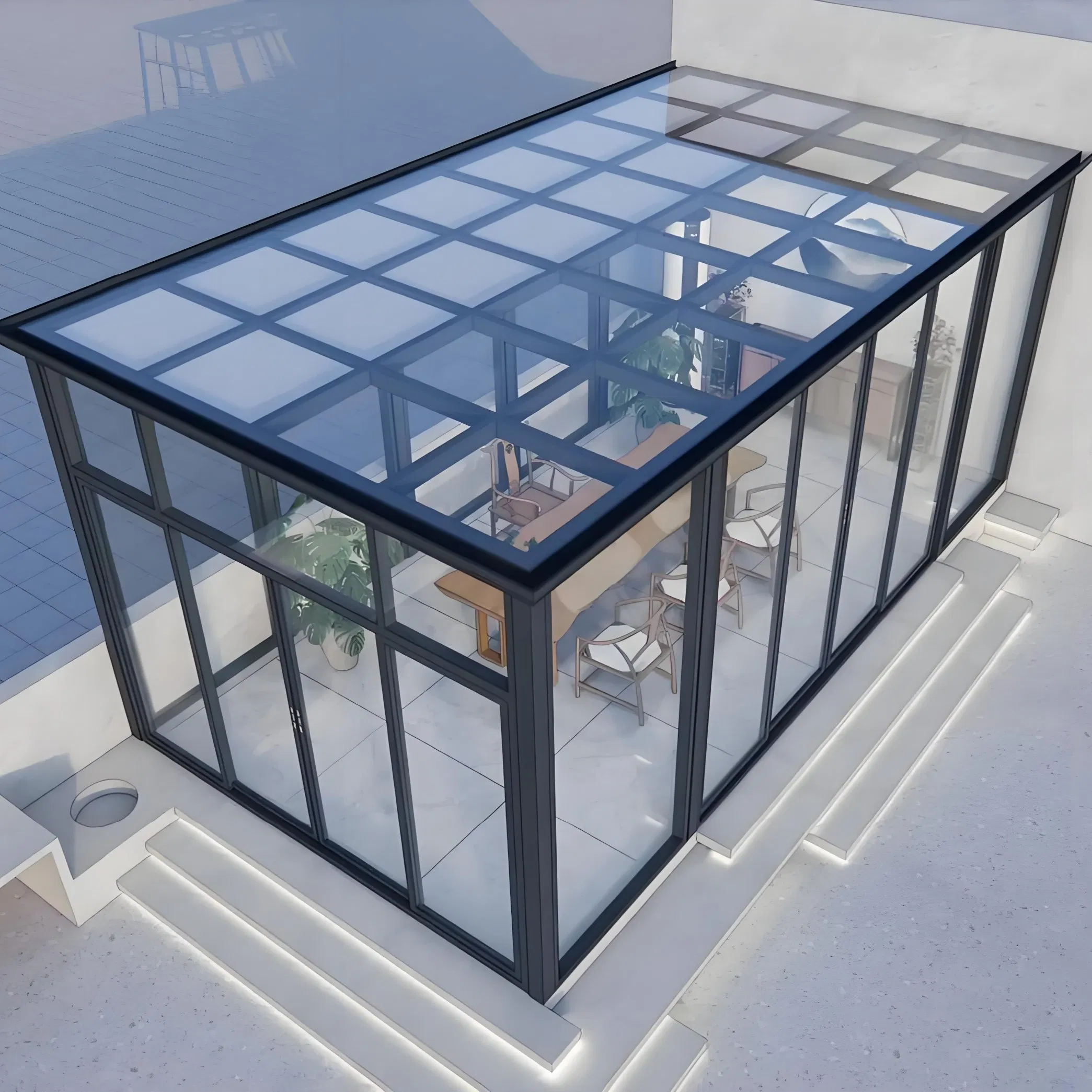 China Manufacturer Aluminum Sunrooms Glass Houses Winter Garden for Villas Terrace Roof