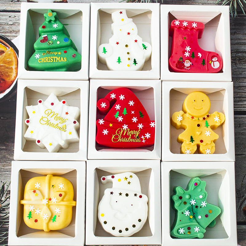 OEM ODM Handmade Christmas Gift Soap Santa Claus Christmas Tree Snowman Designs