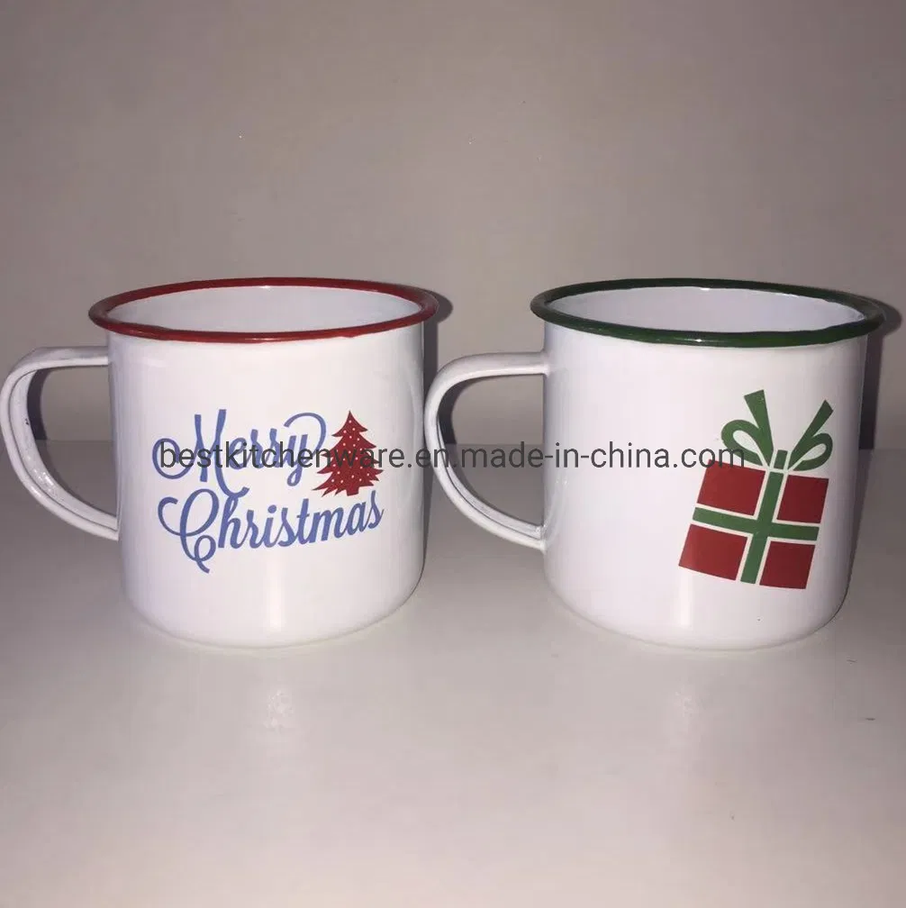 Enamel Camping Mug Enamel Mug with Christmas Design
