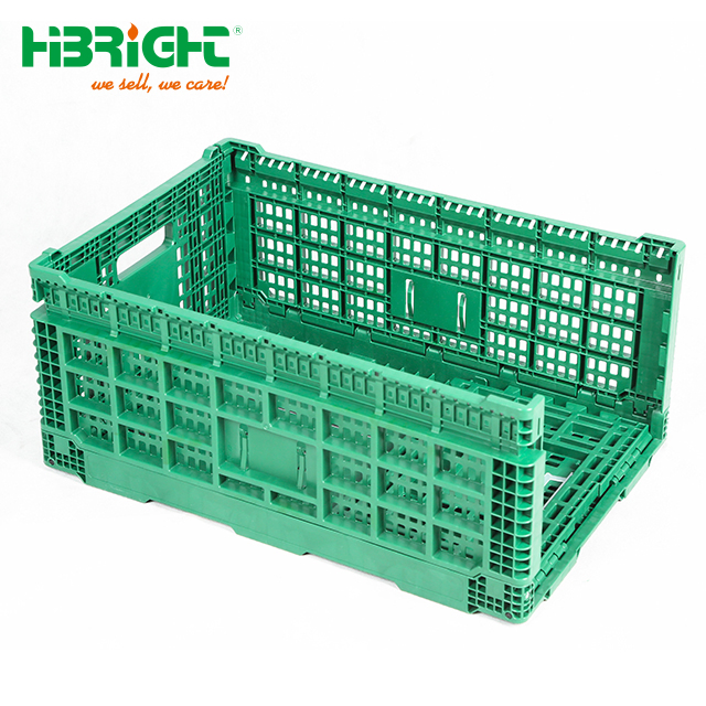 Plastic Foldable Collapsible Stackable Storage Moving Crate for Vegetables Fruit