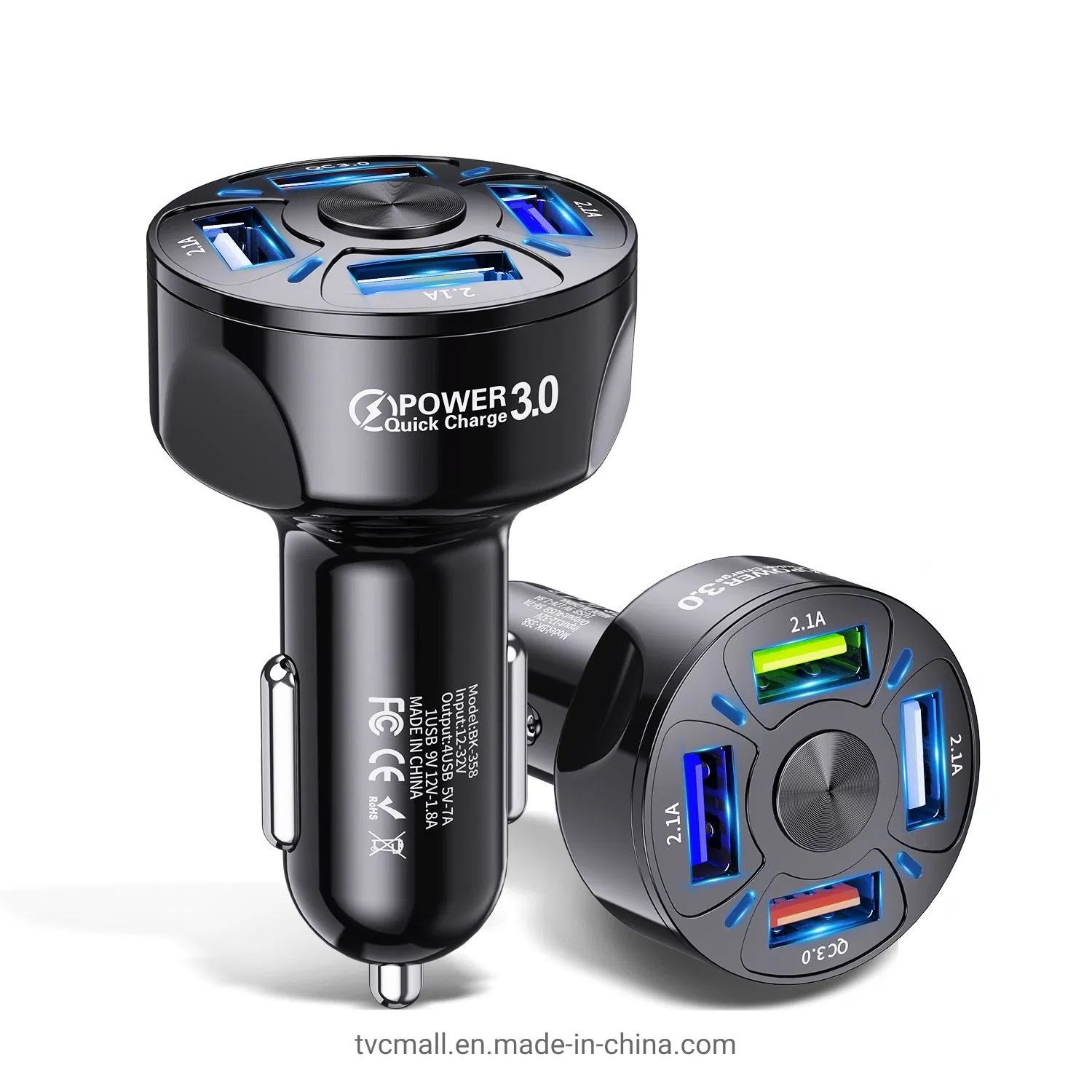 Автомобильное зарядное устройство Uslion с 4 USB портами QC 3.0