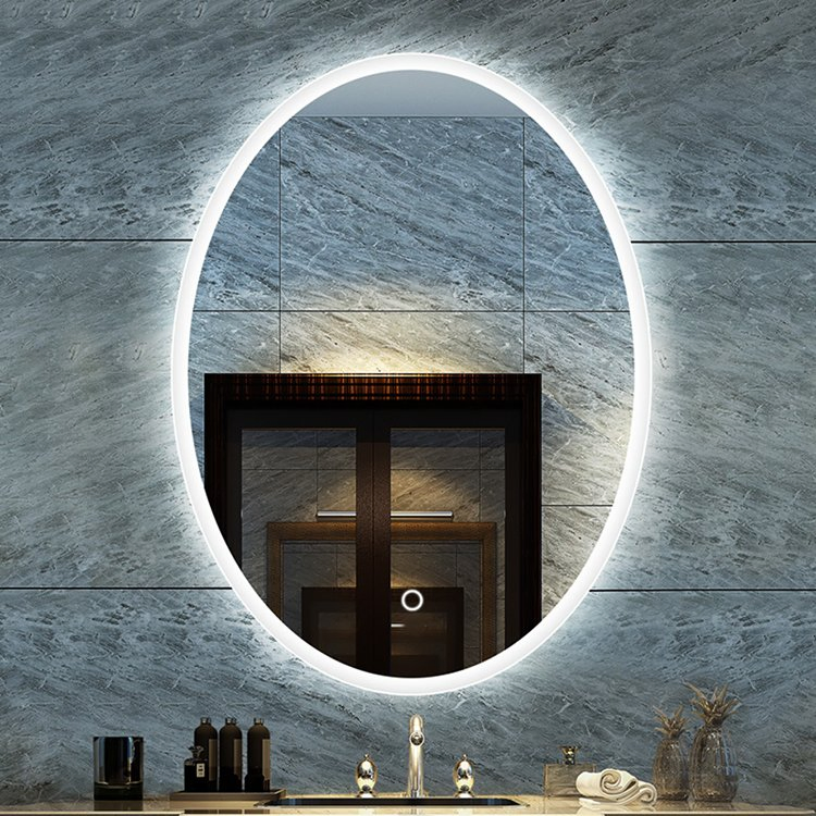 Factory Direct Sale Oval Frameless LED Vanity Bathroom Mirror