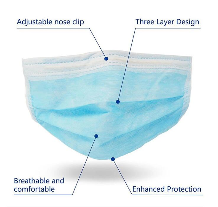 High-Quality Non Woven Face Masks with Antibacterial Protection