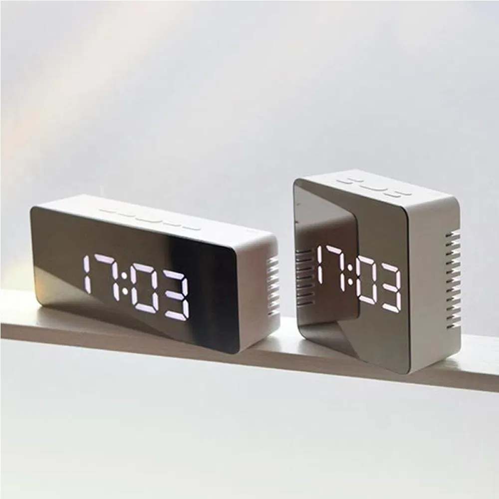 Modern Cheap Digital LED Makeup Calendar Desk Mirror Table Alarm Clock