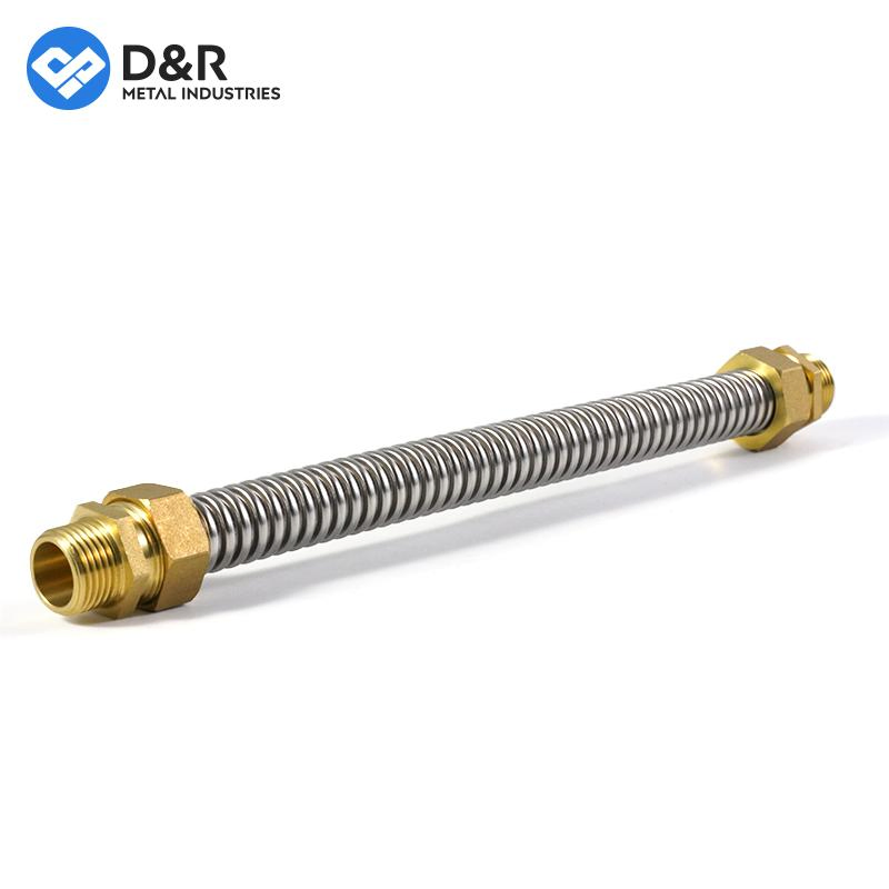 D&R High Quality SS304 Stainless Steel Central Air Conditioning Bellows Copper Joint DN20 Fan Coil Metal Hose