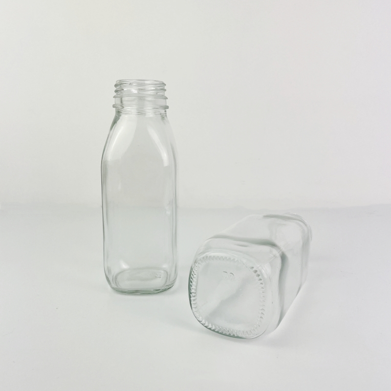 High Clear 300ml Glass Juice Bottle with Plastic Lid