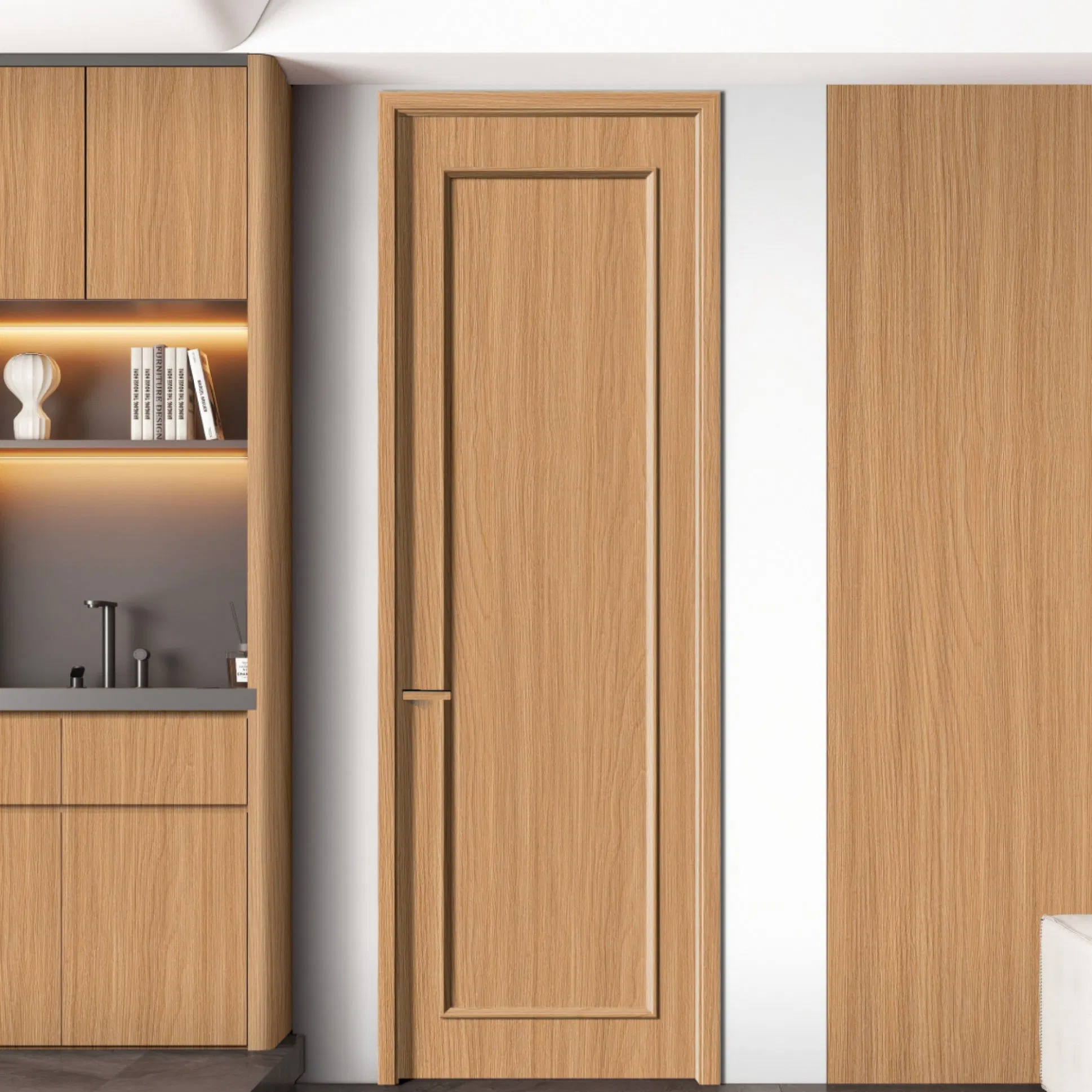 21. Wholesale Modern Interior Wooden MDF PVC Door White Bedroom Melamine Entrance Security Main Solid Wood Oak Veneer Finished Doors Home Furniture for Homes