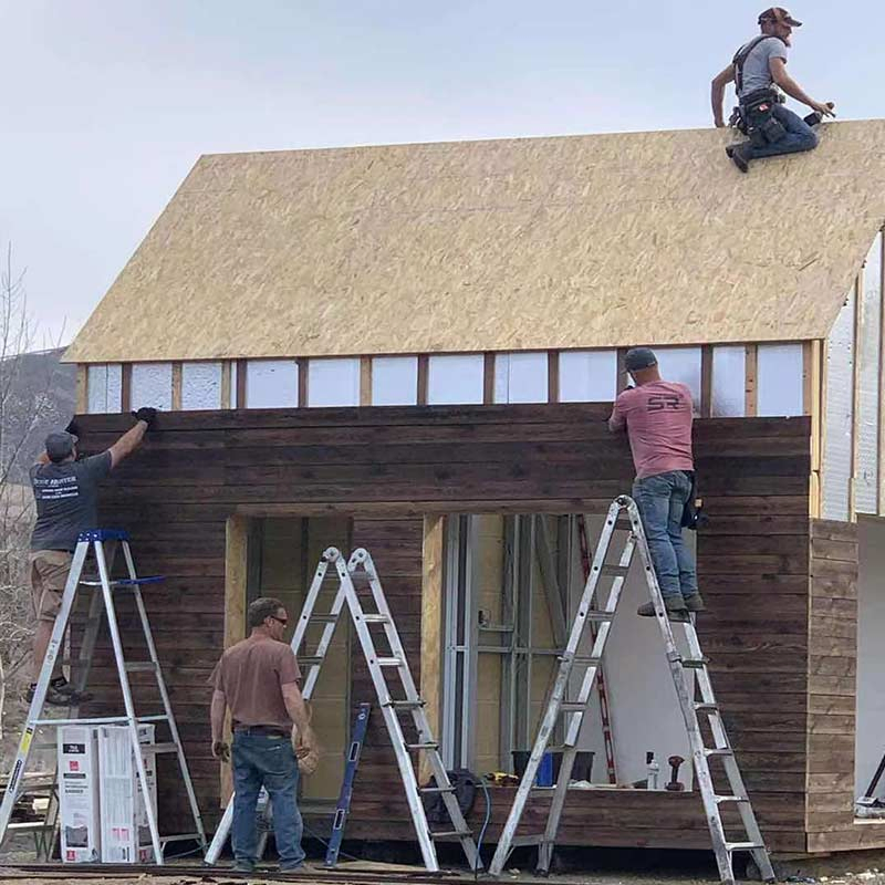 Prefab Resort Wooden House Outdoor Decoration Steel Structure Triangle Wood Homes