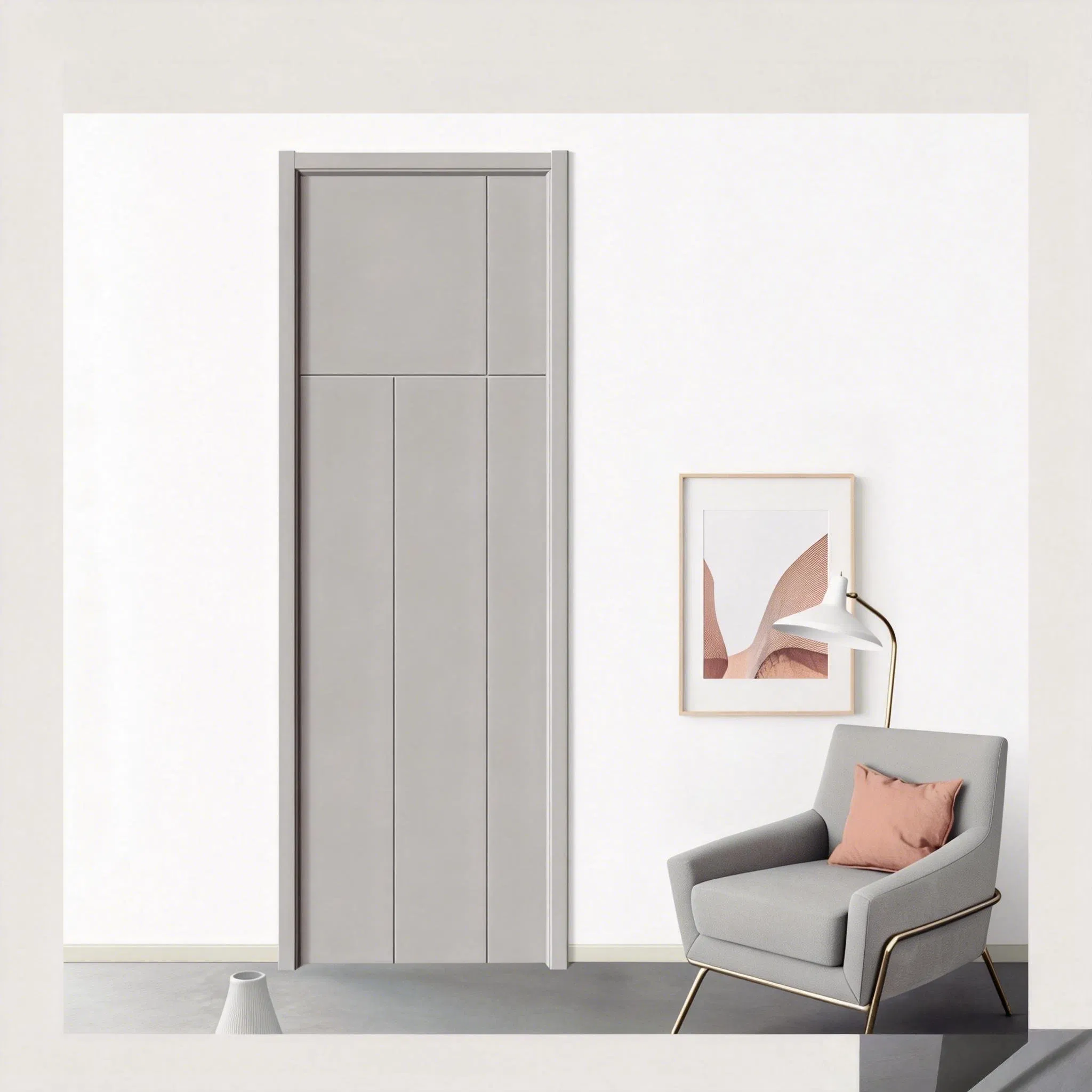 Factory Made Wooden Wood Main PVC Double Leaf Door Decorative Panel for Housing Entrance Projects