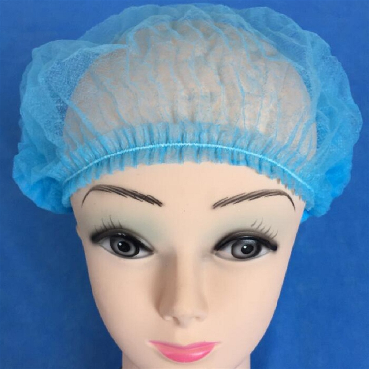Wholesale Blue/White Round Cap Disposable Bouffant Caps