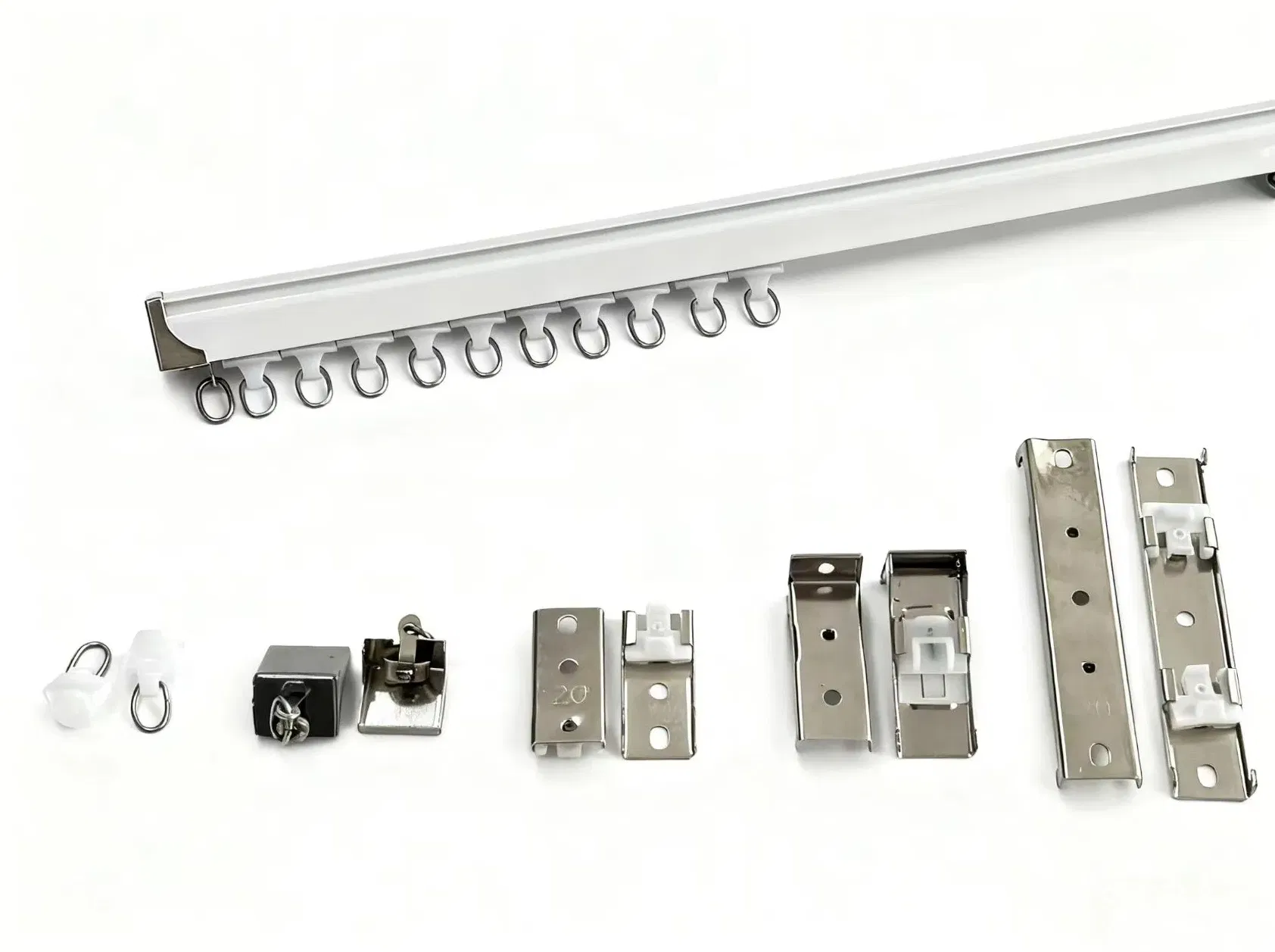 Factory Supply Modern Single Silent Curtain Track Durable Aluminum Alloy with Customized Length for Home Office Hotel
