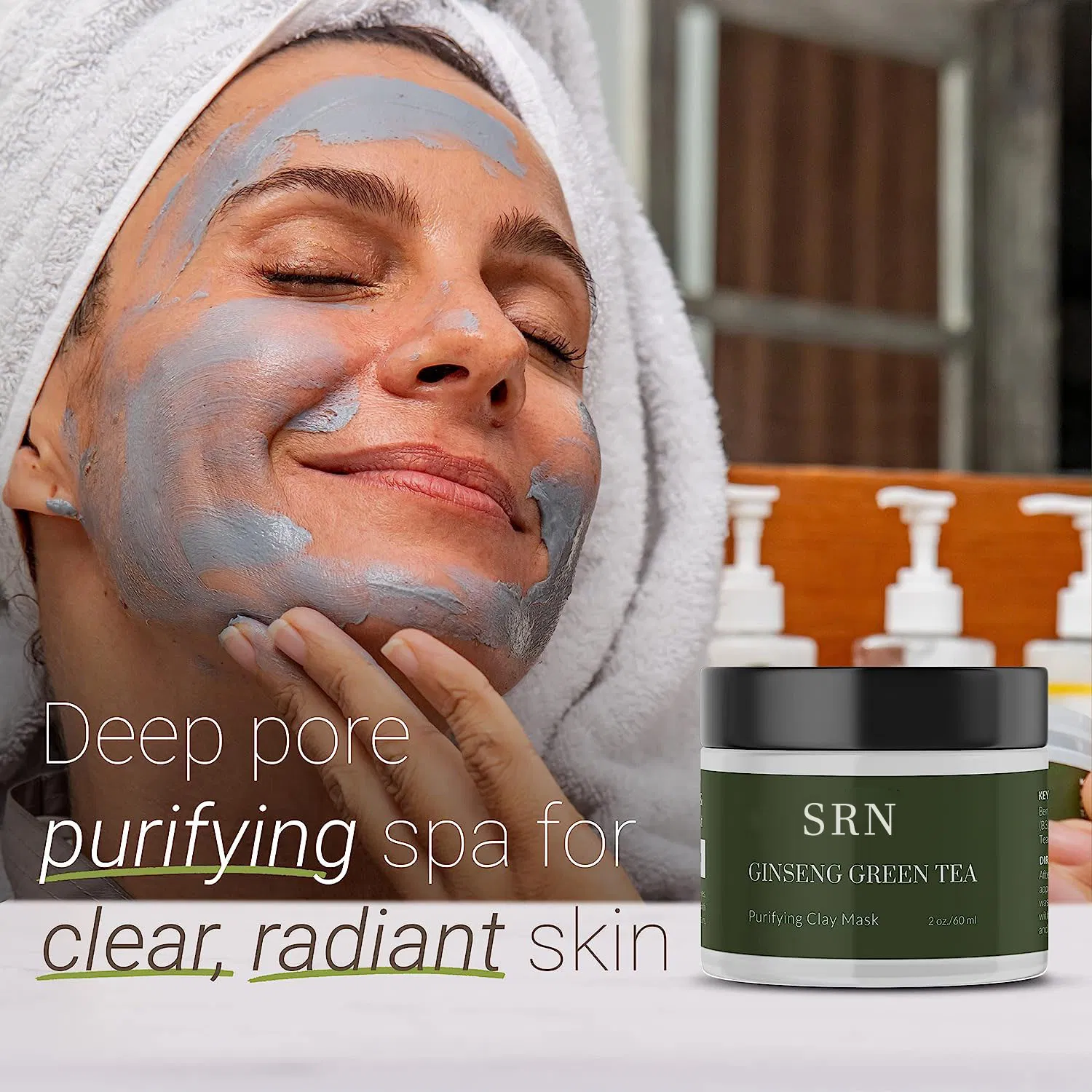 Private Label Cleaning Pores and Oil Controling Green Tea Clay Mask