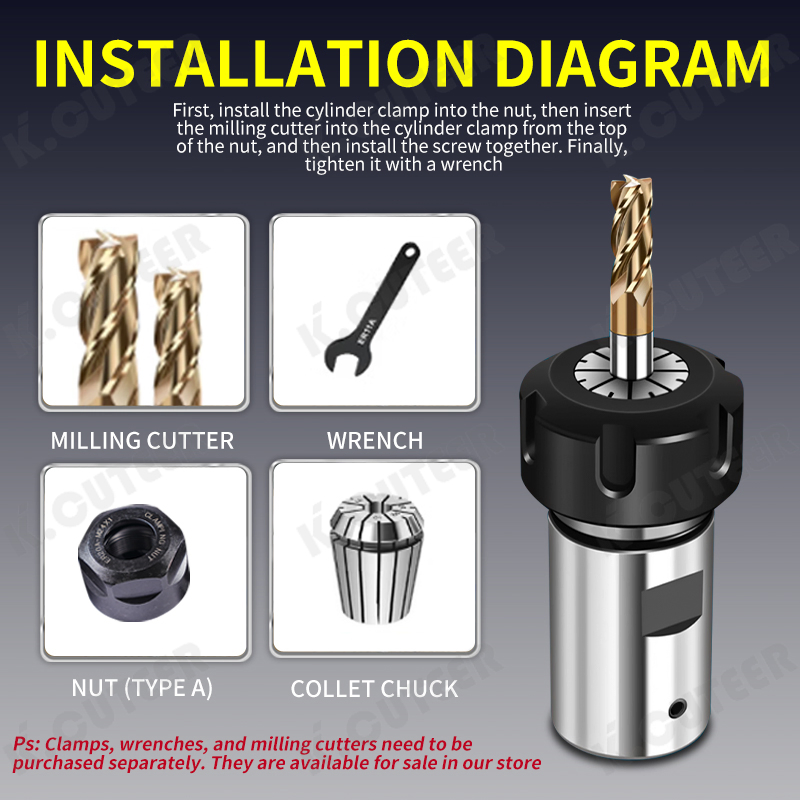 CNC Motor Spindle Drill Chuck Tool Holder Tail Hole Connection Tool Holder