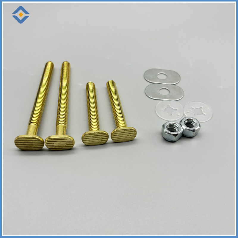 Brass Closet Bolts with Nuts and Washers Toilet Bolt Set 5/16 Inch Toilet Repair Fitting Bolt