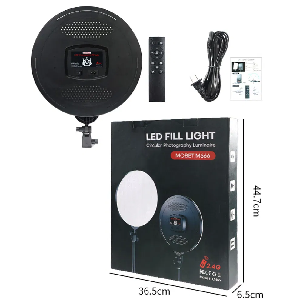 M666 14 Inch Dimmable LED Round Panel Light Jewelry Food Still Life Photography Fill Light