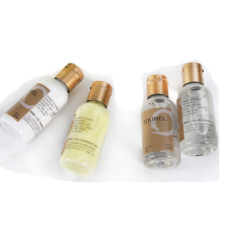 Disposable Hotel Amenities Toiletries Wholesale Mini Hotel Supplies Size Shower Gel Shampoo and Conditioner Set
