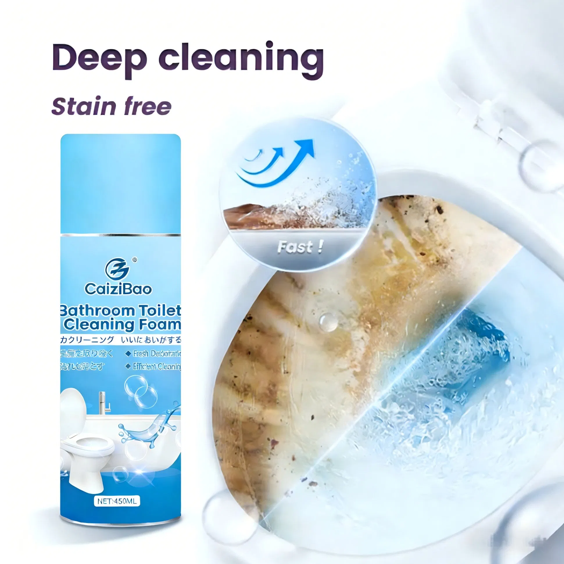 Foaming Toilet Bowl Cleaner Deep Stain & Limescale Removal with Deodorizing Effect