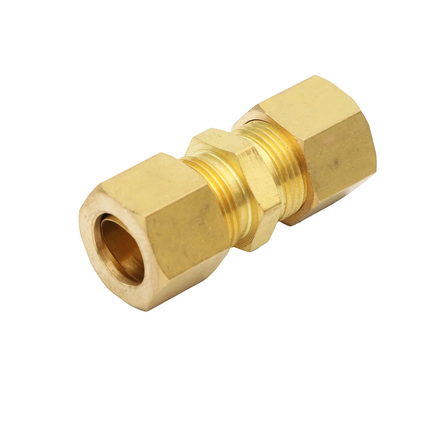 Brass Double Ferrule Fitting Hex Male Thread Straight Joint Compression Hydraulic Tube Fittings
