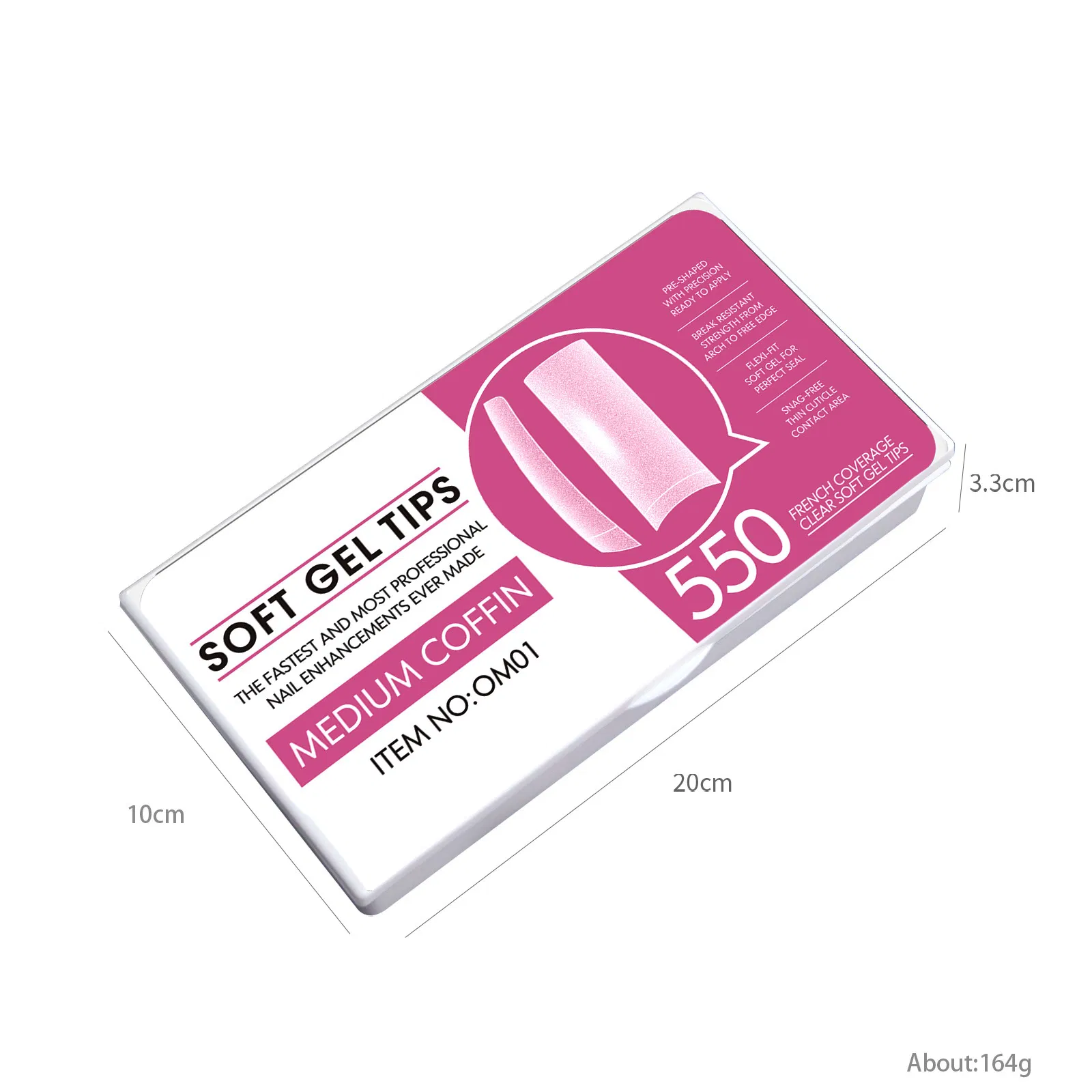 New Professional 550PCS/Box Soft Gel Full Cover Ultra-Thin Traceless Nail Extension Tips