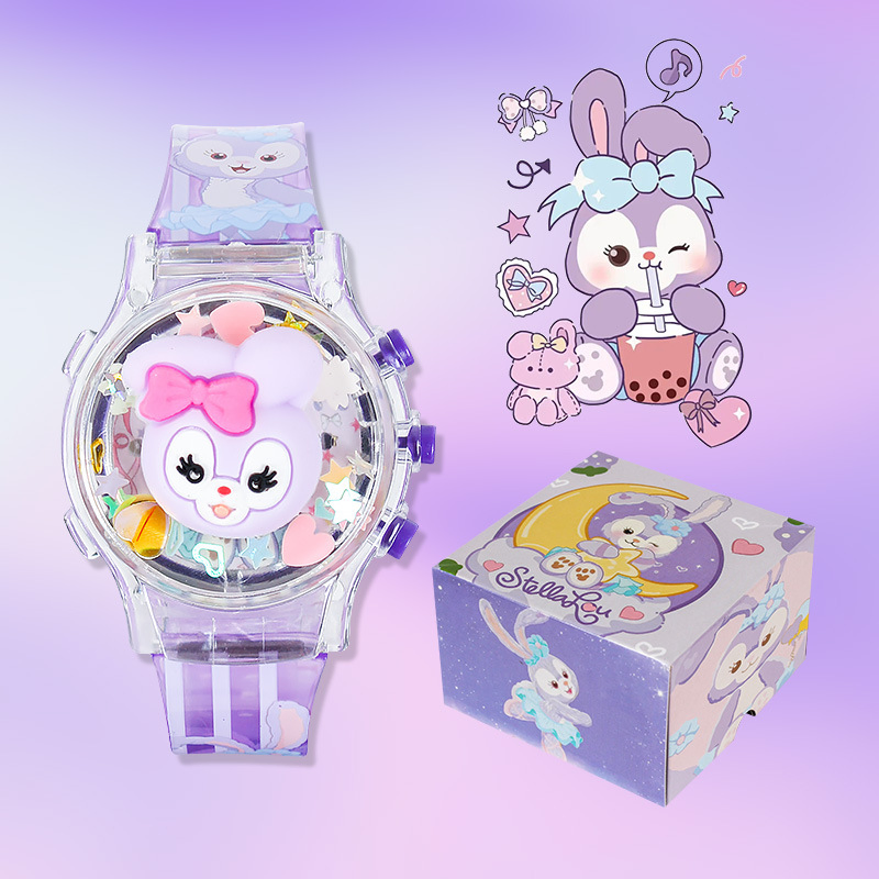 360° Rotating Cartoon Kids Watch with Flashing Light & Music