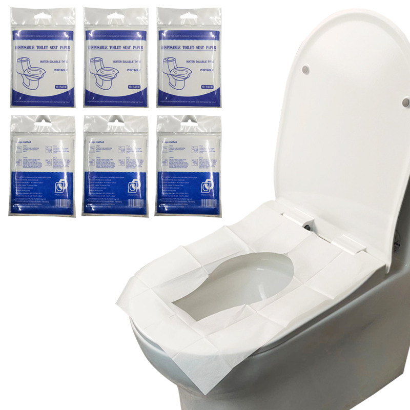 Dissolvable 10PCS Pack Paper Toilet Seat Cover Biodegradable Disposable Toilet Seat Cover Paper for Travel