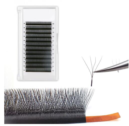 Easy Self Fanning Silk Lash Trays Russian Eyelash Korea Bulk Blooming Easy Fan Eyelash Extension