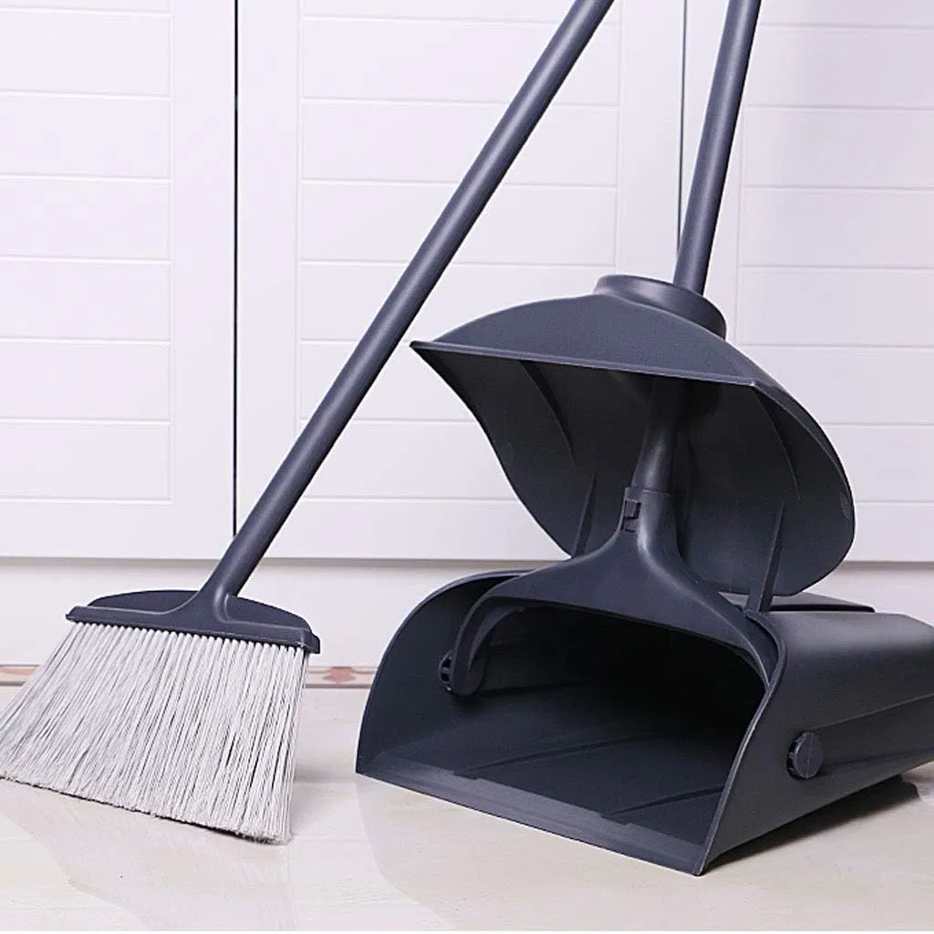 Broom and Dustpan Set with Lid Commercial Angle Broom and Dustpan Combo