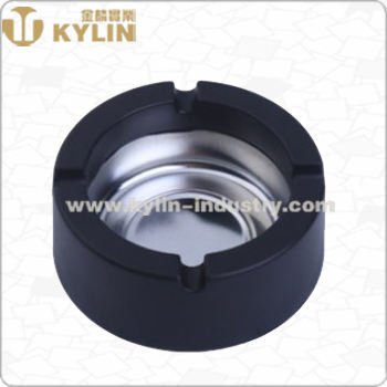 Stocked Cheap Price Table Mini Shape Plastic Ashtray with Tinplate Inside