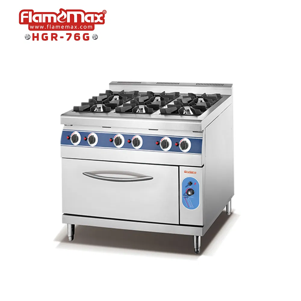 Economical Stainless Steel Kitchen Cooking Range 4 Burners Gas Stove Cooker with Gas Oven
