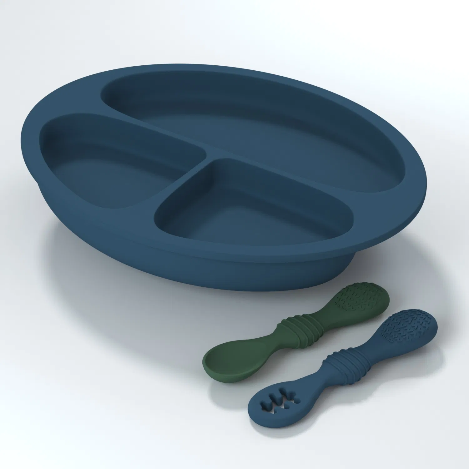 Silicone Toddler Suction Plates for Baby - 100% Food Grade Divided Plate W/Easy Release Tab, BPA Free & Dishwasher Safe