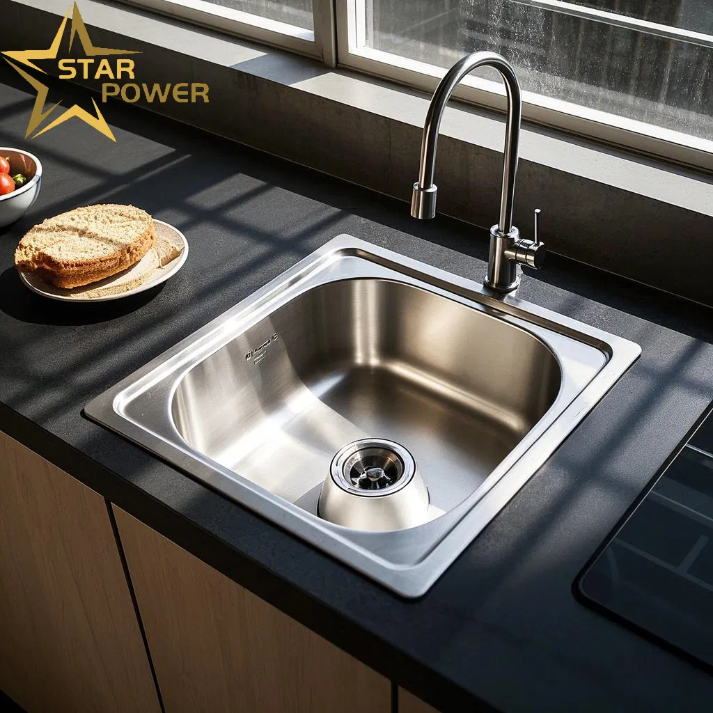 Premium 201 Stainless Steel Handmade Winged Single-Basin Sink