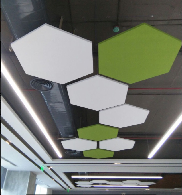 Best Popular Colorful Hexagon Baffle Fiberglass Ceiling Tiles