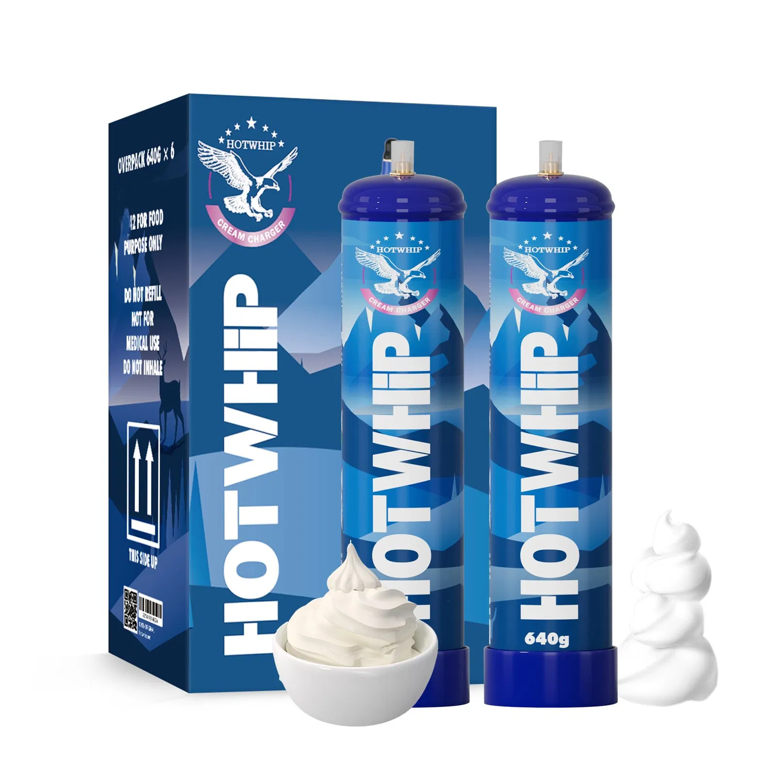 0.95L 640g 580g Whipped Cream Chargers Kitchen Cylinder Charger High Capacity Pure N2o Nitrous Tank Compatible with Cream Whippers Chargers