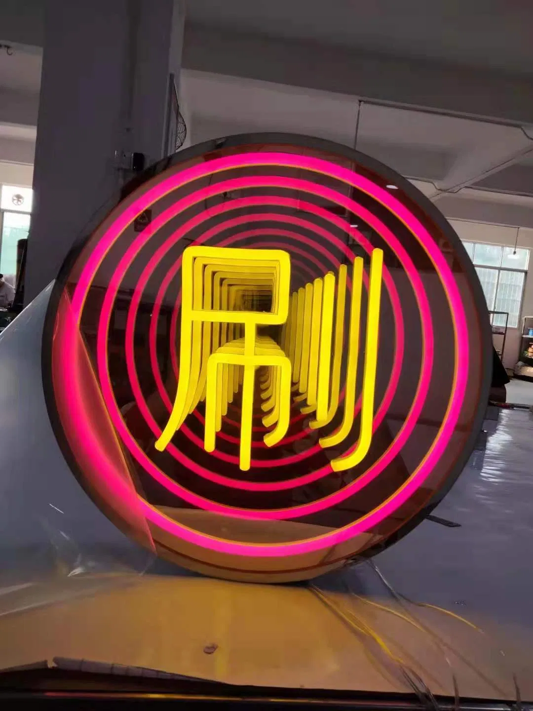 Customized Advertising Sign Melaleuca Mirror Neon Light Box Luminous Abyss Character Tunnel Soft Film Ultra-Thin Image Wall LED