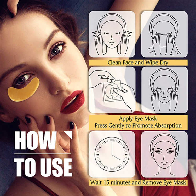 Custom 24K Gold 10 Pairs Hydrating Under Eye Mask for Men and Women