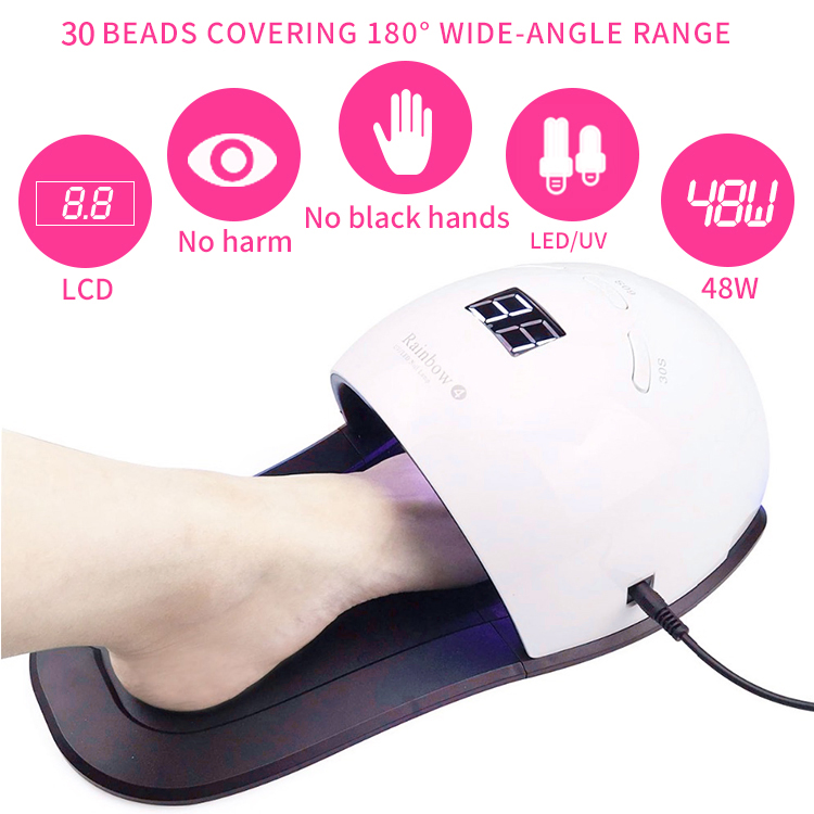 48W Sunone UV/LED Dual Light Sources Fast Curing Machine Shoe Nail Lamp Feet Nail Gel Lamp for Salon Manicure