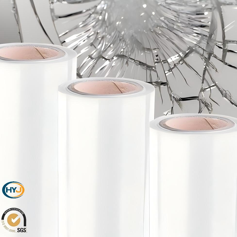 Cat I Milky White PE Shatterproof Safety Tape for Mirrors