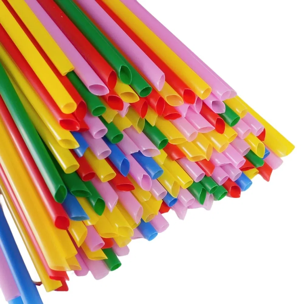Frosted Finish OEM ODM Custom Colored Straight Plastic Straws for Drinking Smoothies