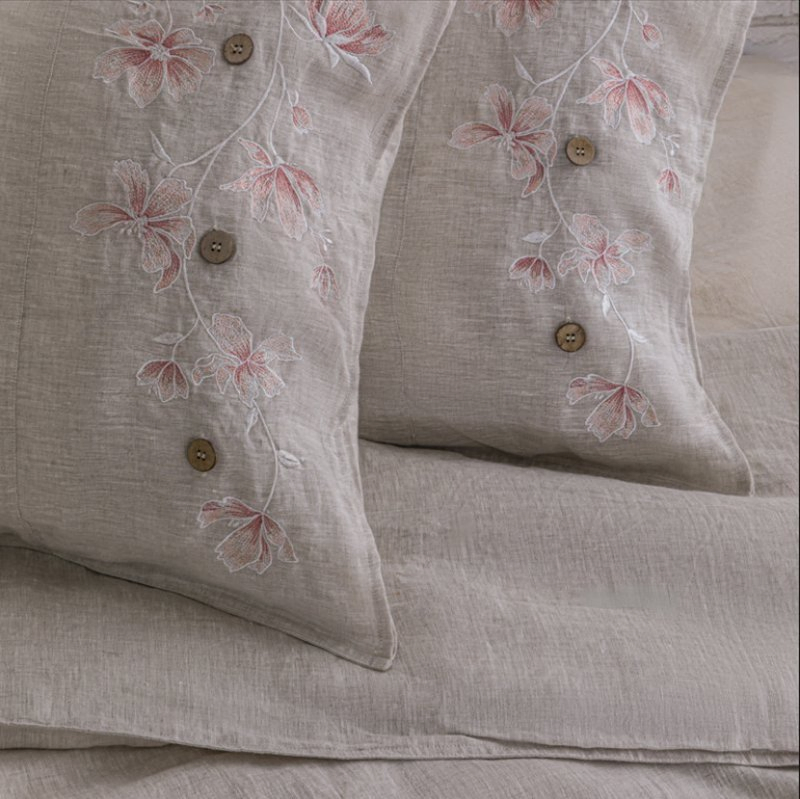 Luxury Embroidery Linen Bedding Set (bed sheets duvet covers pillow covers)