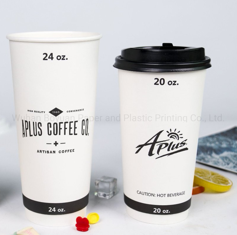 6oz 7oz 8oz/10oz/12oz/16oz/20oz/24oz Customized Single/Double/Ripple Wall Hot/Cold Drinking Coffee Cups Paper Cups Disposable Cups