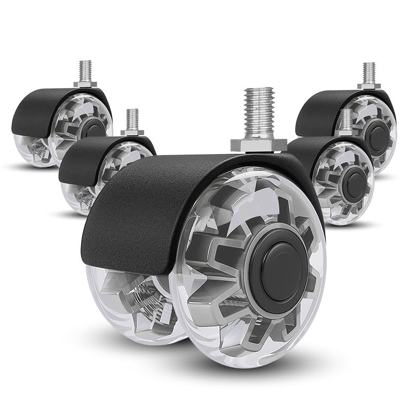 High Quality Transparent PU Silent Swivel Caster Wheels 2 Inch Wear-Resistant Furniture and Office Chair Casters