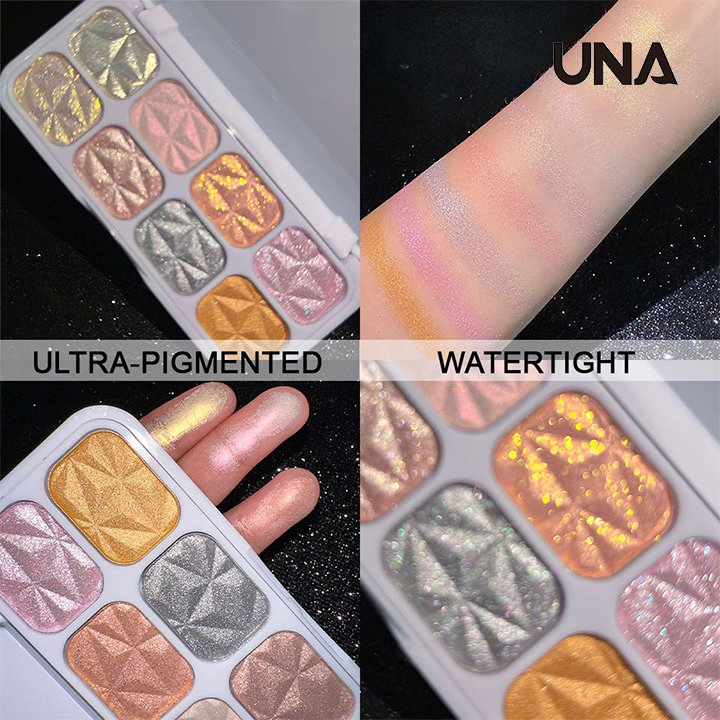 Cosmetics 8 Color Face Highlighter Makeup Palette Long Lasting Shimmer Makeup Eyeshadow