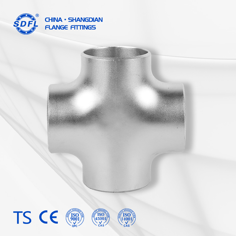 Corrosion-Resistant Stainless Steel Four-Way Cross Pipe Fitting, ASME B16.9 for Oil & Water Pipelines