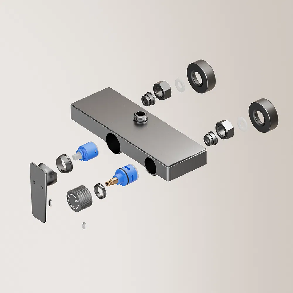 Bathroom Rain Shower Mixer Shower Bathing Set Contemporary Exposed Shower Faucet System Dual Handle