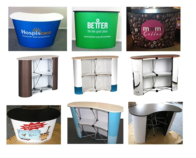 Portable Podium Promotion Tension Fabric Counters for Trade Show Display