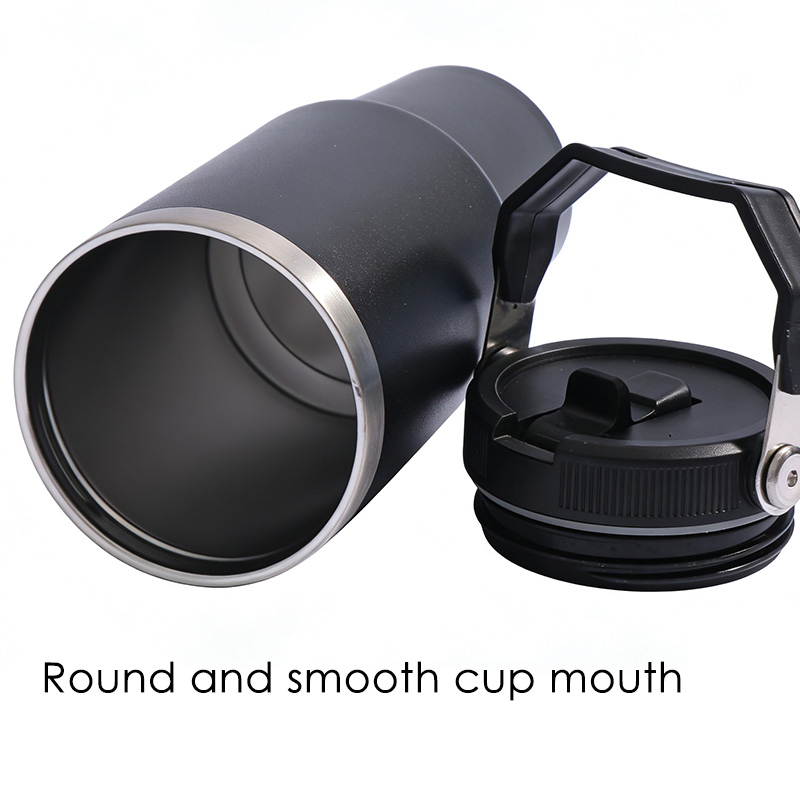 Foska Good Quality 900ml Stainless Steel Sport Water Bottles Black Hot Water Cup for Daily Use