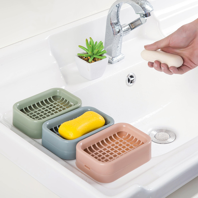 Grid Soap Dish, Double-Layer Drainage Soap Box for Bathroom, Non-Standing Water Plastic Soap Holder, Wholesale Soap Tray, Soap Rack