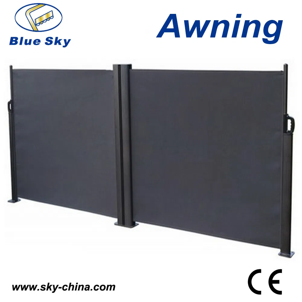 Popular Windshield Aluminum Double Screen Awning Retractable Side Awning Outdoor Folding Blinds (B700-2)