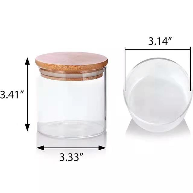 Стеклянная банка 10oz с бамбуковой крышкой